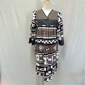 Appel vintage tribal print‎ mumu house patio caftan dress size small 100% cotton